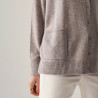 Cardigan col V boutonné à poches en cachemire - Achille 7412 gris clair - 11 Gris clair