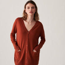 V-neck buttoned cardigan in merino wool - Alister