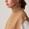 Pull col roulé sans manches en laine mérinos - Claudia 7430 NOISETTE 88 Camel