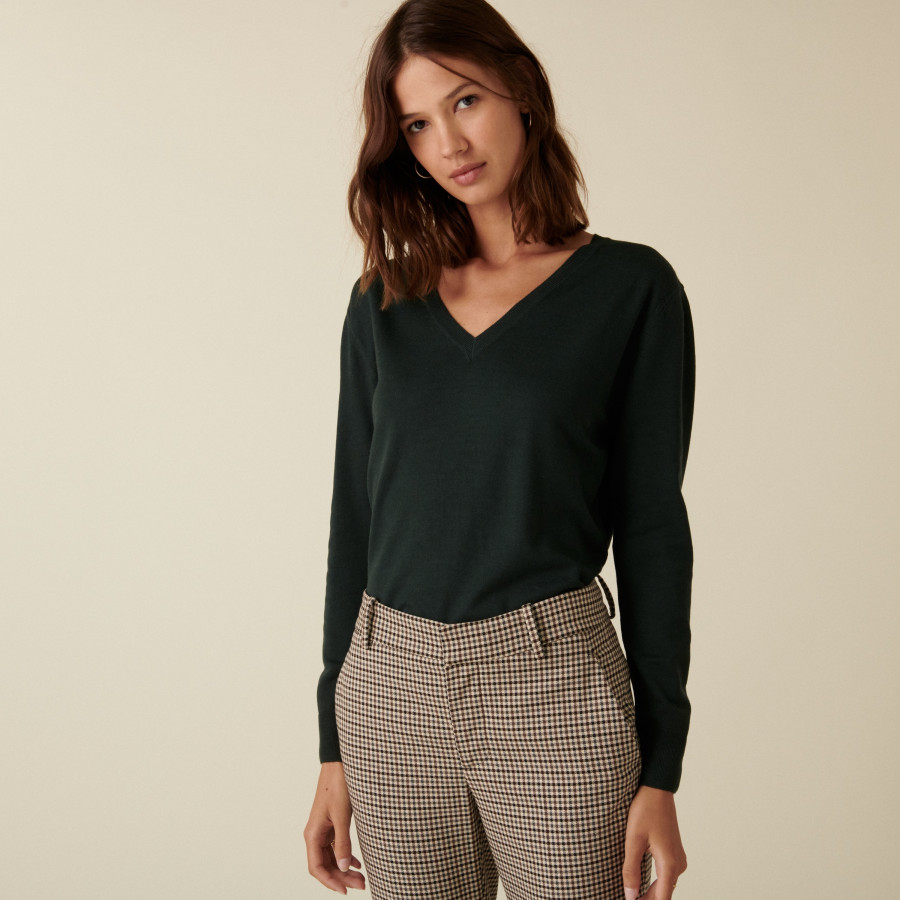 Pull col V en laine mérinos - Arya