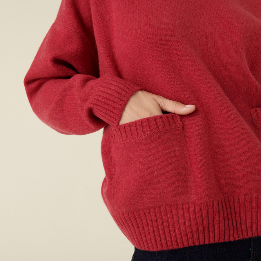 Loose-fit recycled cashmere sweater with pockets - Davina
