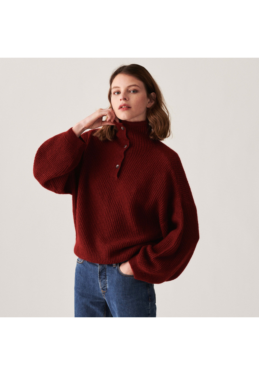 Oversized buttoned mohair sweater - Clea