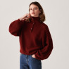 Pull oversize boutonné en mohair - Clea 7485 brique - 20 Rouge foncé