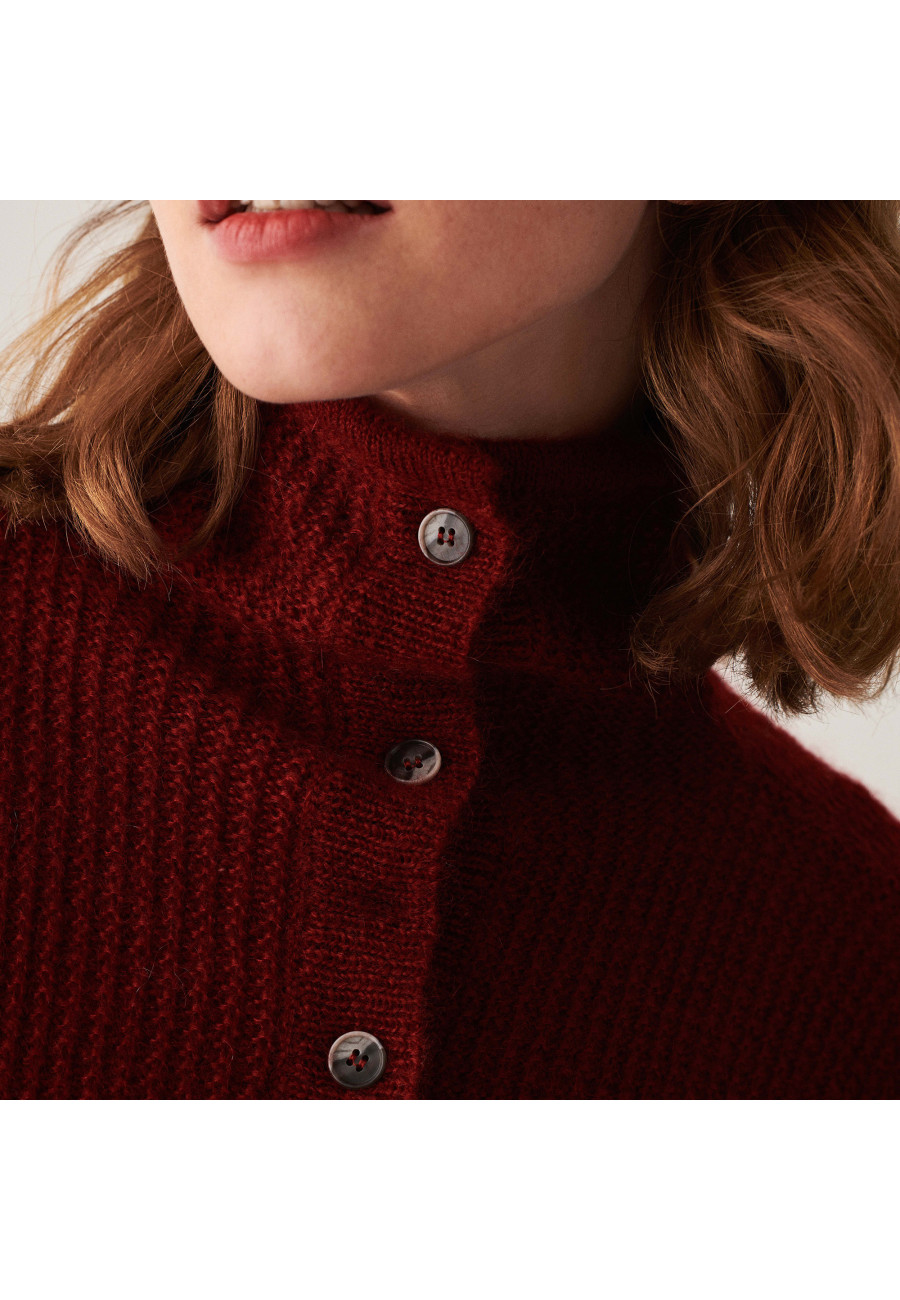 Oversized buttoned mohair sweater - Clea