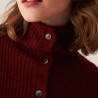 Pull oversize boutonné en mohair - Clea 7485 brique - 20 Rouge foncé