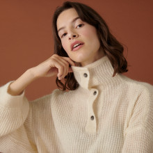 Oversized buttoned mohair sweater - Clea