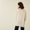 Cardigan boutonné col V en mohair - Anais 7403 ecru - 82 Ecru