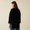 Pull ample à fentes en cachemire et laine recyclés - Darius 7410 noir - 01 Noir