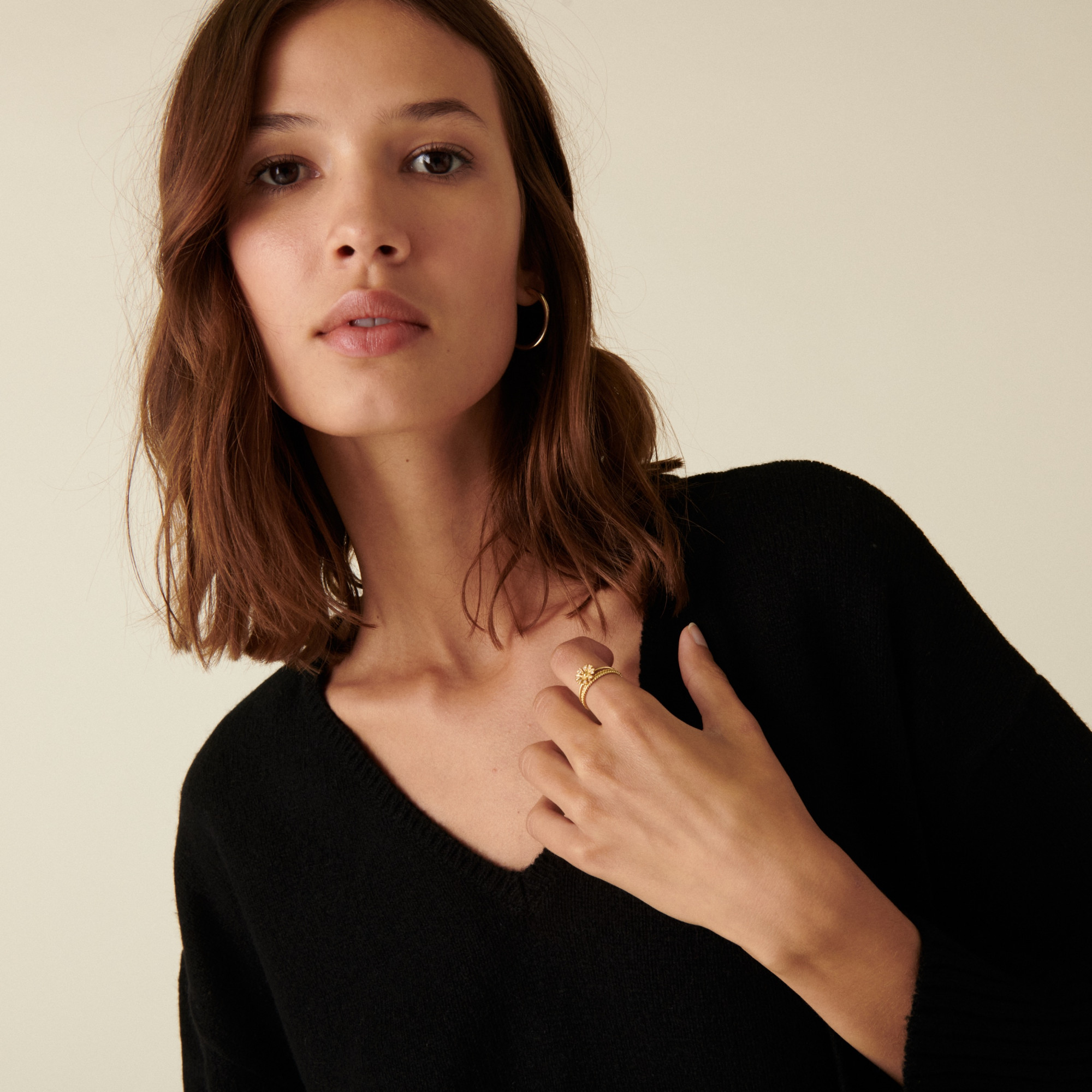 Oversized slit sweater in cashmere and recycled wool - Darius