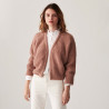 Gilet à côtes perlées en mohair - Camille 7404 sable - 13 Beige moyen