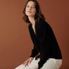 Alpaca wool V-neck cardigan with ribbed edges - Celly