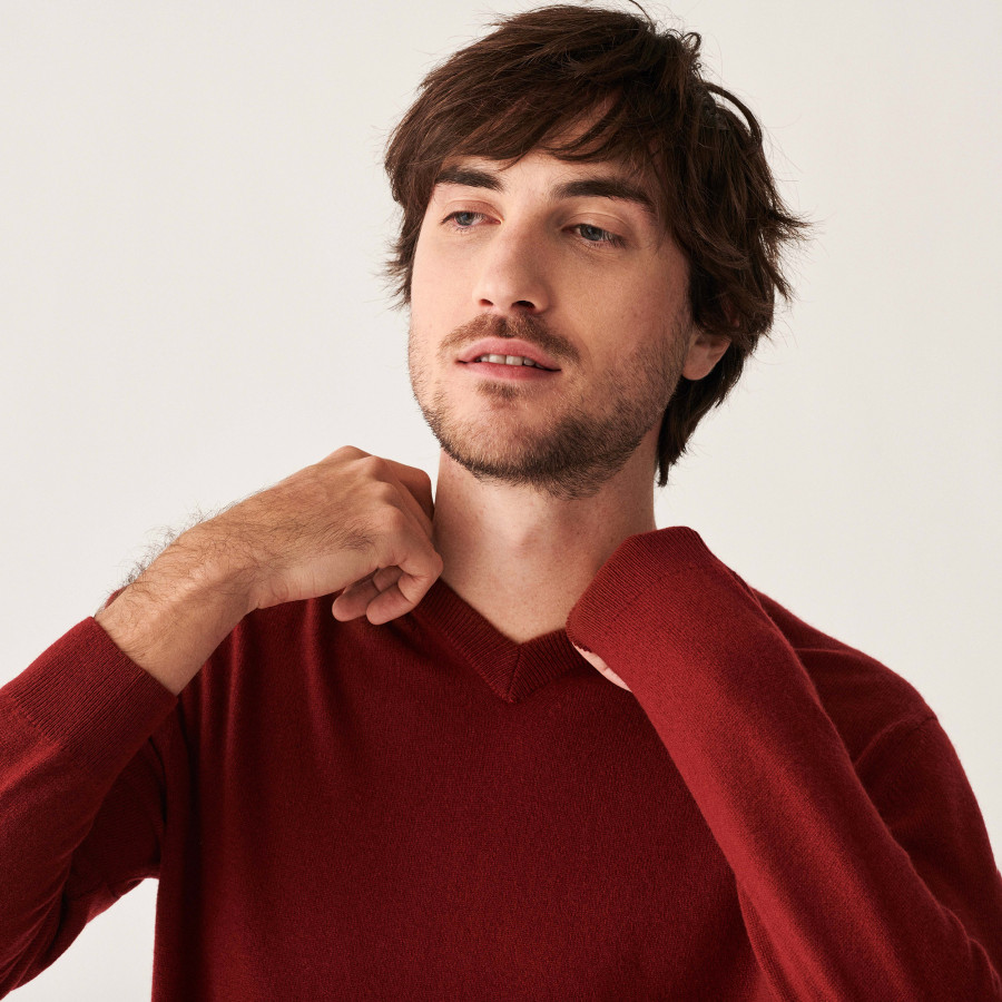 Suéter de cashmere com decote em V - Evann