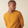 Pull col V en cachemire - Evann 7460 tournesol - 89 Moutarde