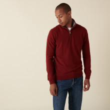 Pull col camionneur en cachemire - Emile 7561 cerise/volute - 51 Bordeaux