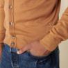Gilet boutonné avec logo en laine mérinos - Etienne 7430 noisette - 88 Camel