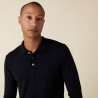 Pull col polo avec logo en laine mérinos - Eni 7440 Marine - 05 Bleu marine