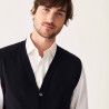 Gilet sans manches avec logo en laine mérinos - Ernardo 7440 Marine - 05 Bleu marine