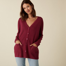V-neck buttoned cardigan in merino wool - Alister