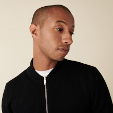 Zipped jacket with pockets in merino wool - Archibald