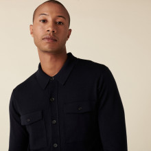 Merino wool patch pocket overshirt - Andy