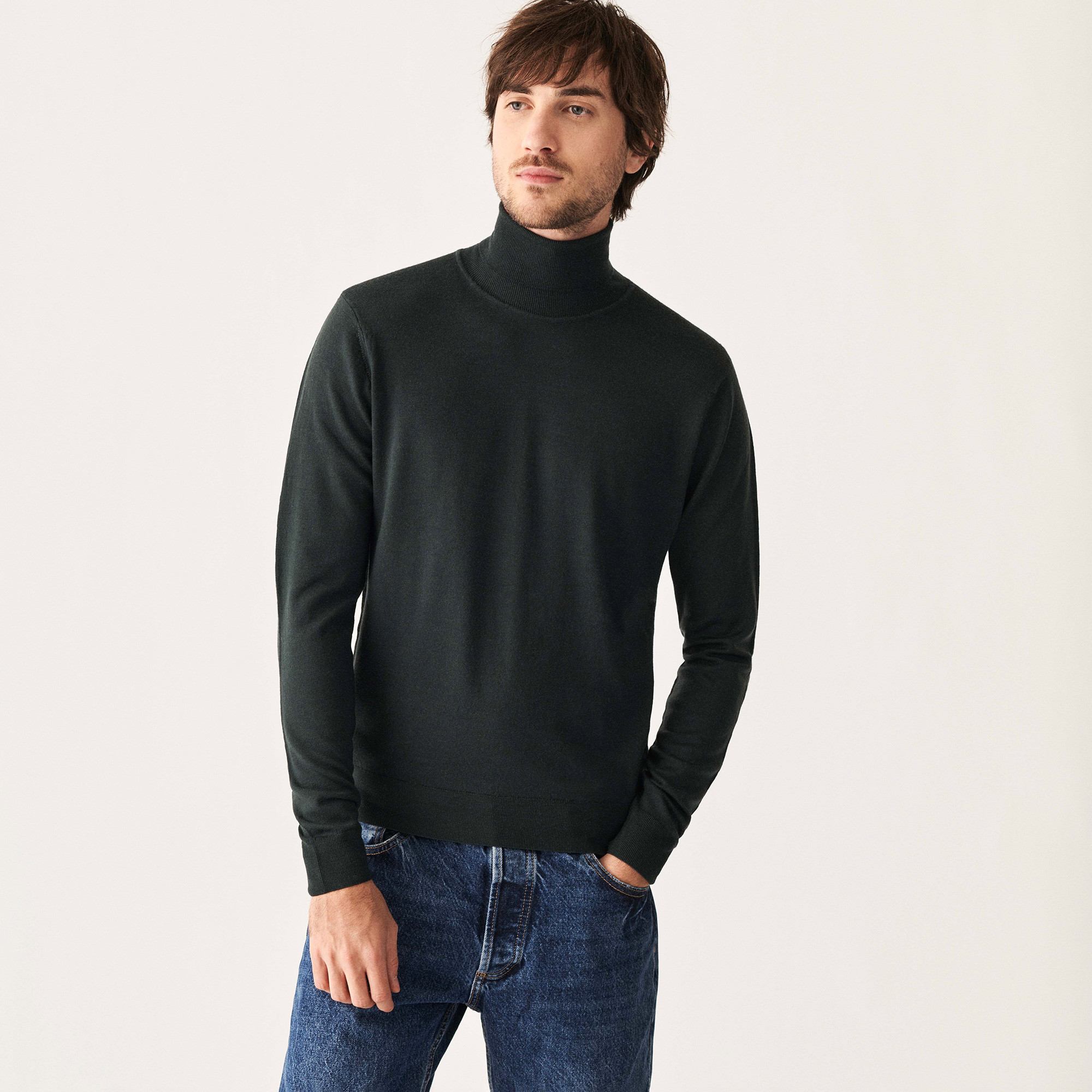 Merino wool turtleneck sweater with logo - Enzo