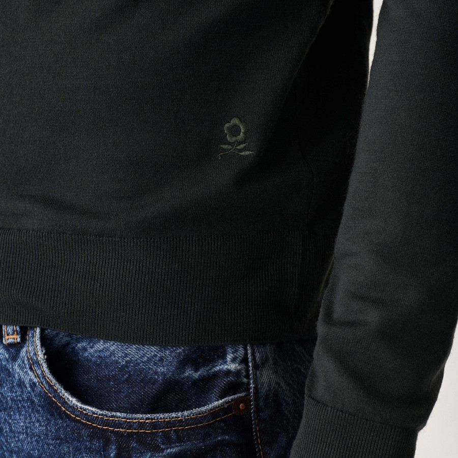 Pull col roulé avec logo en laine mérinos - Enzo