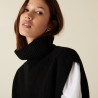 Pull col roulé sans manches en cachemire recyclé - Dalya 7410 noir - 01 Noir