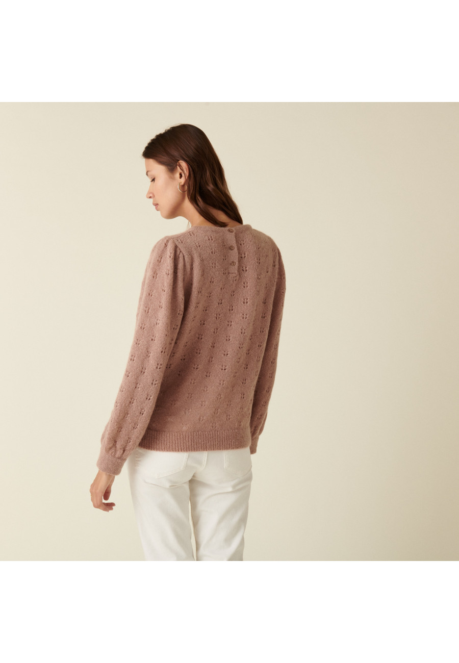 Suéter Mohair com Ponto Fantasia - Camelia