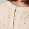 Pull à jeux de point fantaisie en mohair - Camelia 7403 ecru - 82 Ecru