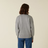 Pull ample col V finition bords côtes - Alderic 7411 volute - 09 Gris moyen
