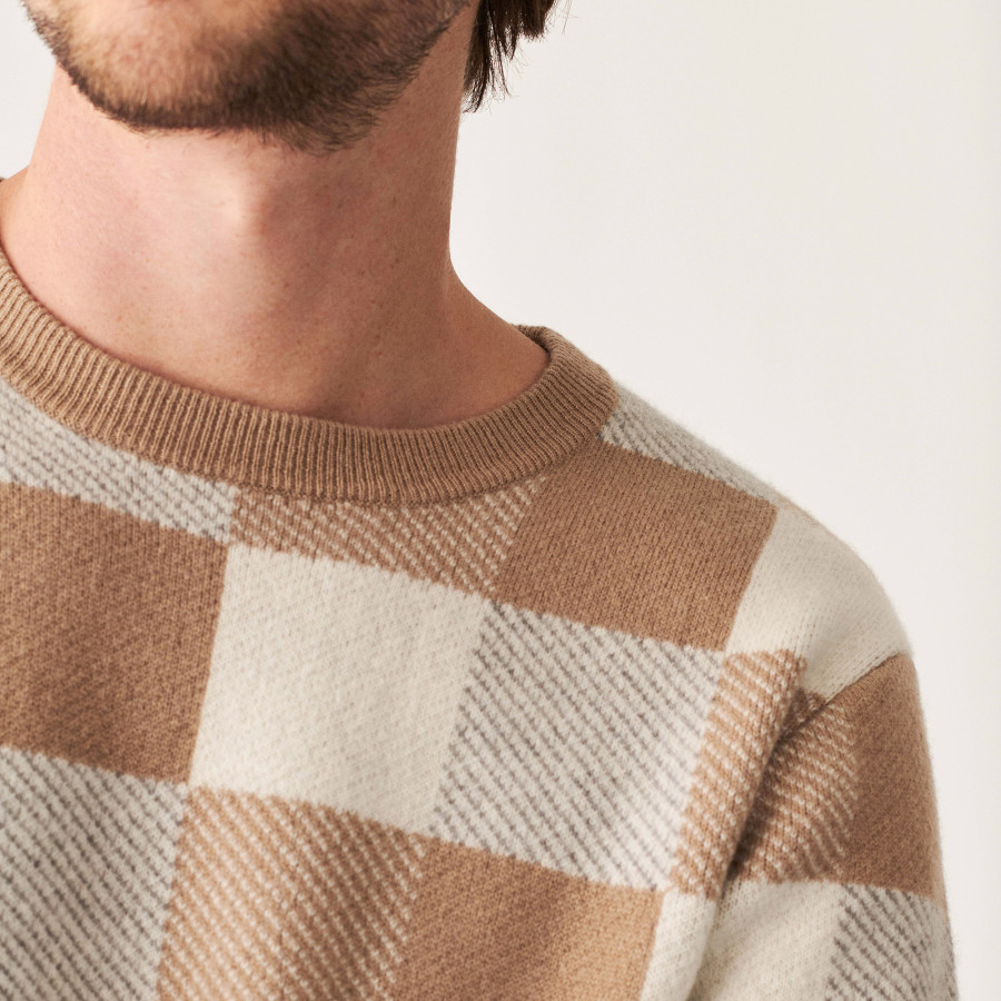 Pull motif damier en cachemire - Amadeo