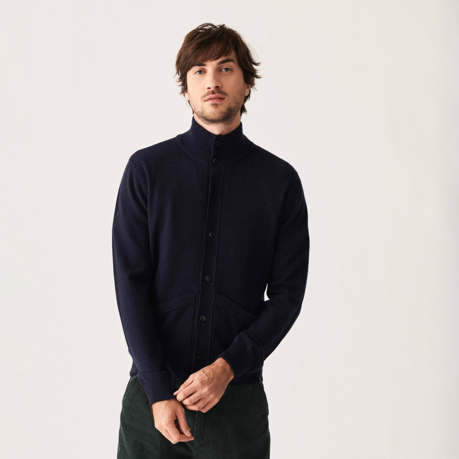 Buttoned cashmere cardigan with pockets - Erwan