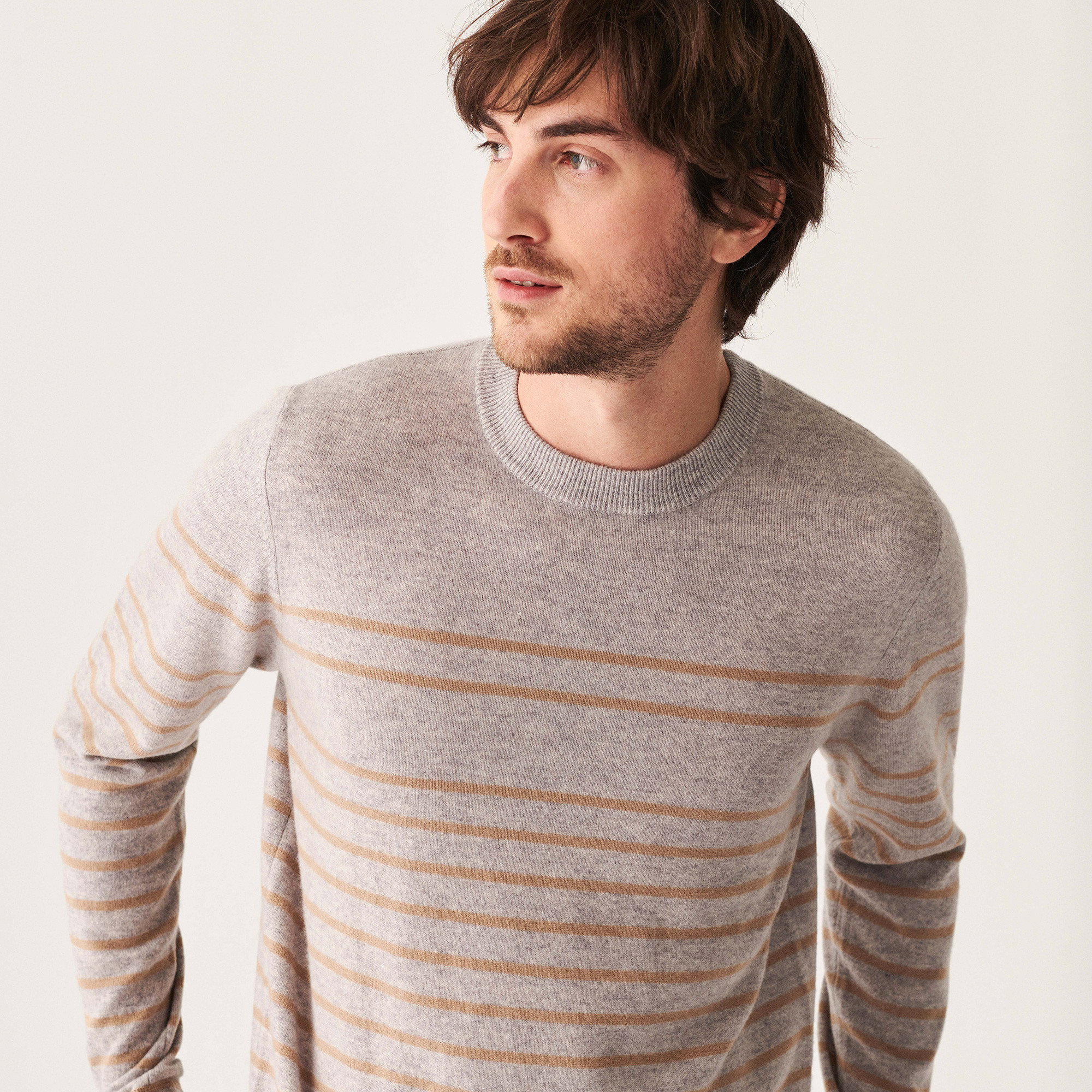 Round-neck striped cashmere sweater - Auguste