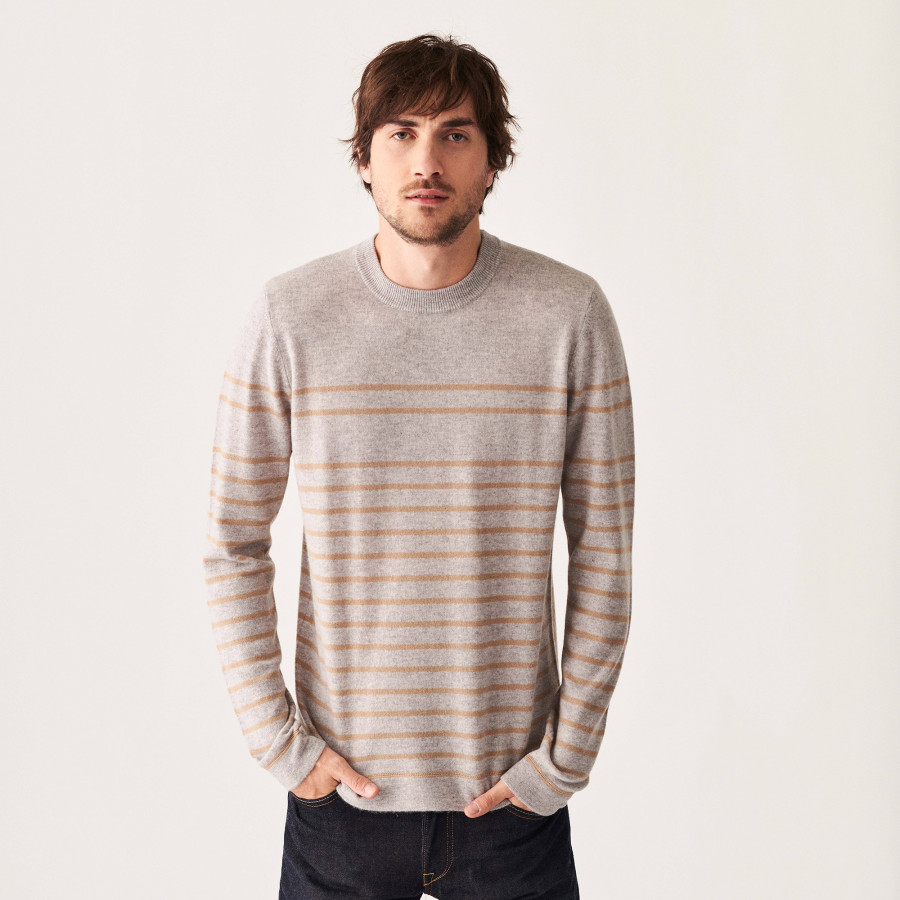Round-neck striped cashmere sweater - Auguste