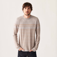 Round-neck striped cashmere sweater - Auguste