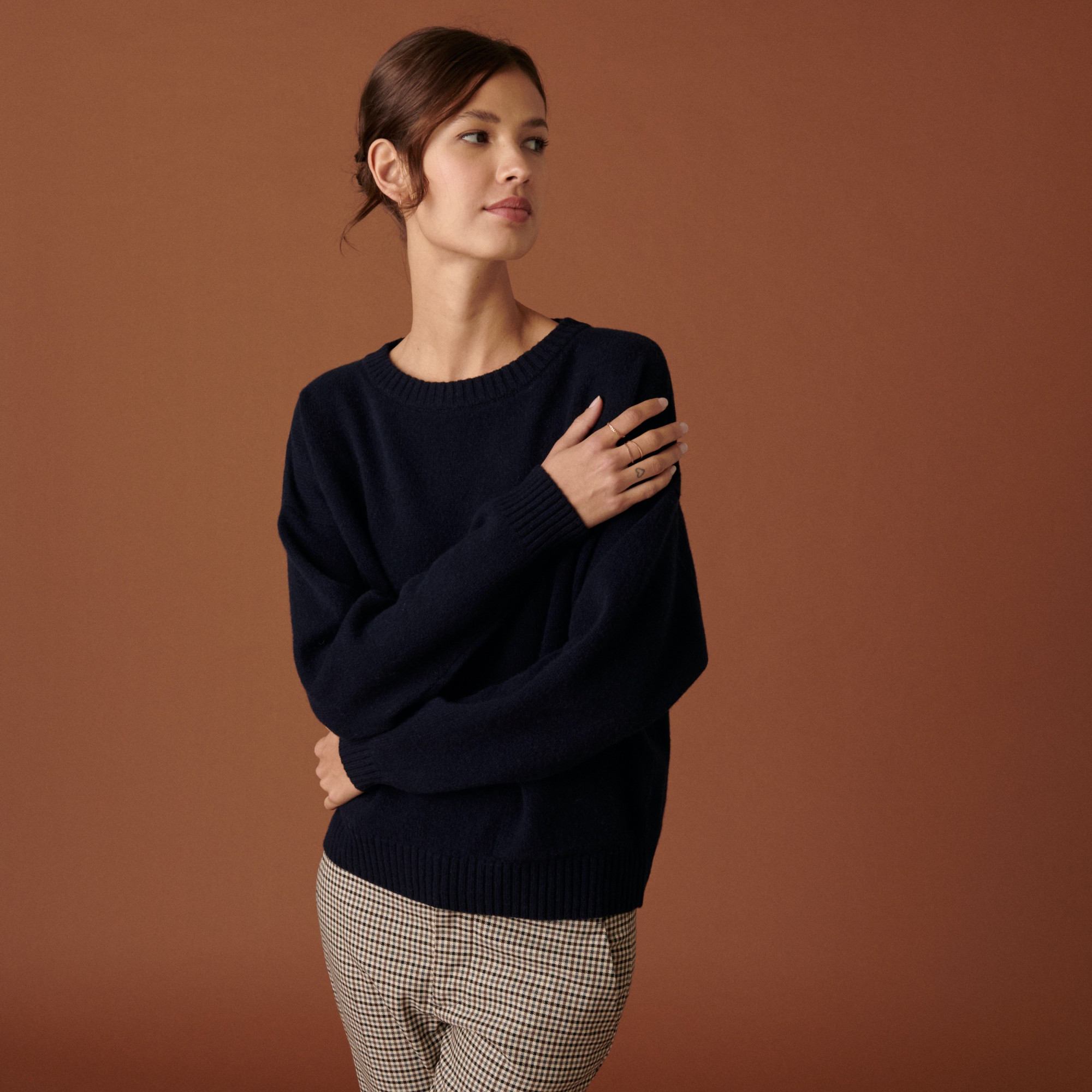 Loose-fit recycled cashmere sweater with pockets - Davina