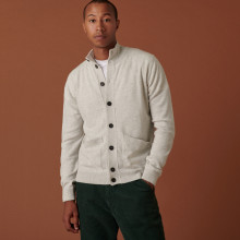 Gilet en cachemire boutonné à poches - Erwan 7412 Gris Clair - 11 Gris Clair