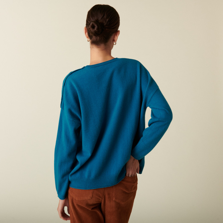 Loose-fit round-neck cashmere sweater - Acene