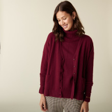 Buttoned V-neck cardigan with cashmere pockets - Achille