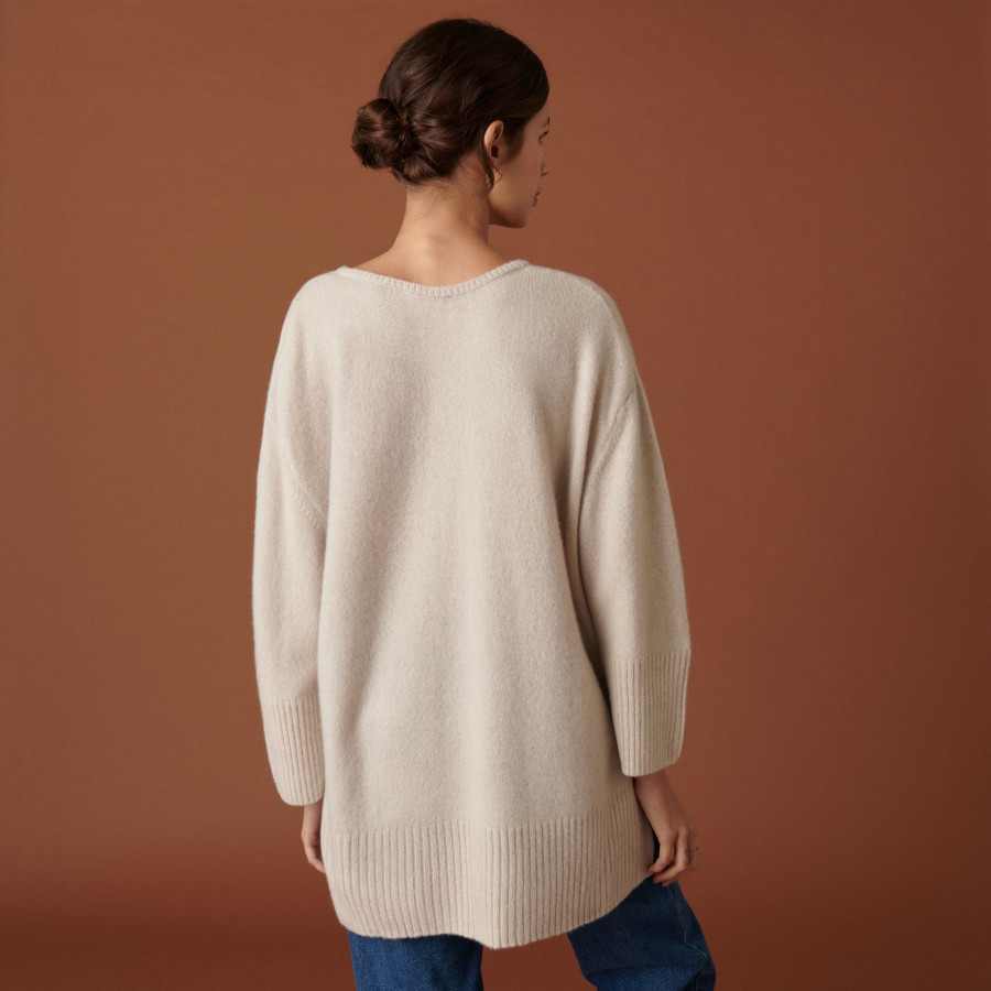 Loose sweater with slits in a cashmere blend - Darius