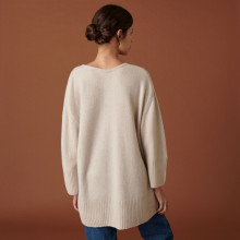 Oversized slit sweater in cashmere and recycled wool - Darius