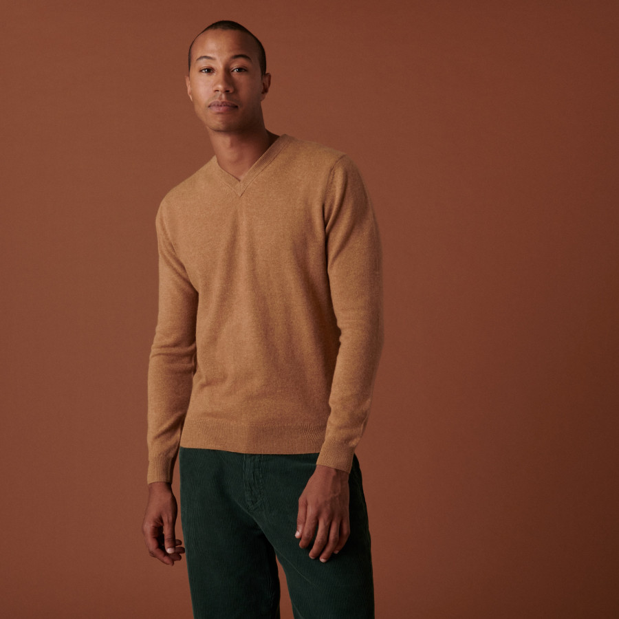 Suéter de cashmere com decote em V - Evann