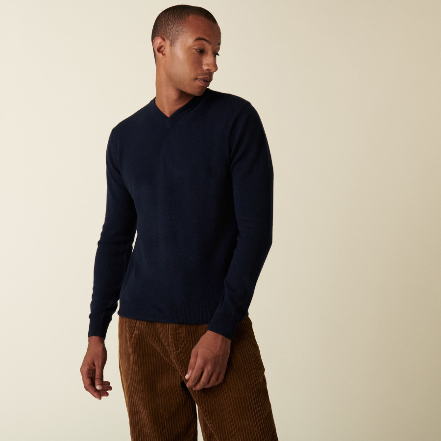 Suéter de cashmere com decote em V - Evann