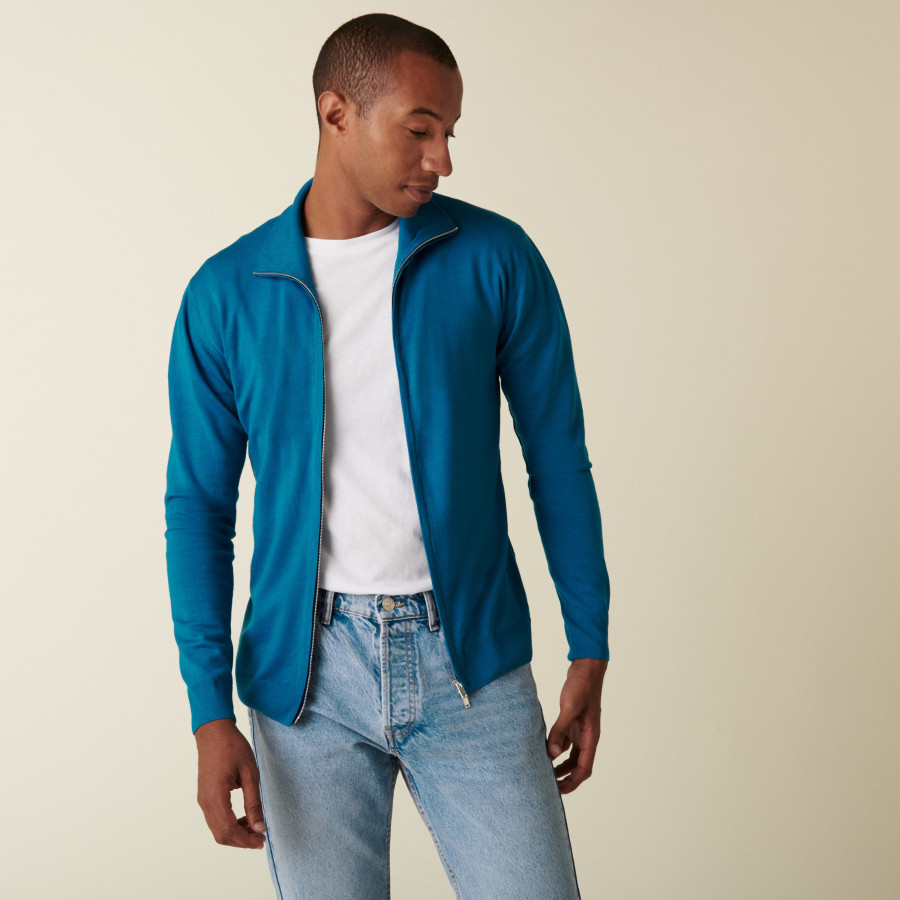 Gilet zippé en laine mérinos - Estian