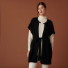 Cape sans manches en cachemire - Clarisse 7596 noir/ecru - 01 Noir