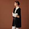 Cape sans manches en cachemire - Clarisse 7596 noir/ecru - 01 Noir