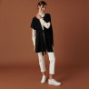 Cape sans manches en cachemire - Clarisse 7596 noir/ecru - 01 Noir