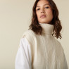 Pull col roulé sans manches en laine mérinos - Claudia 7403 ecru - 82 Ecru