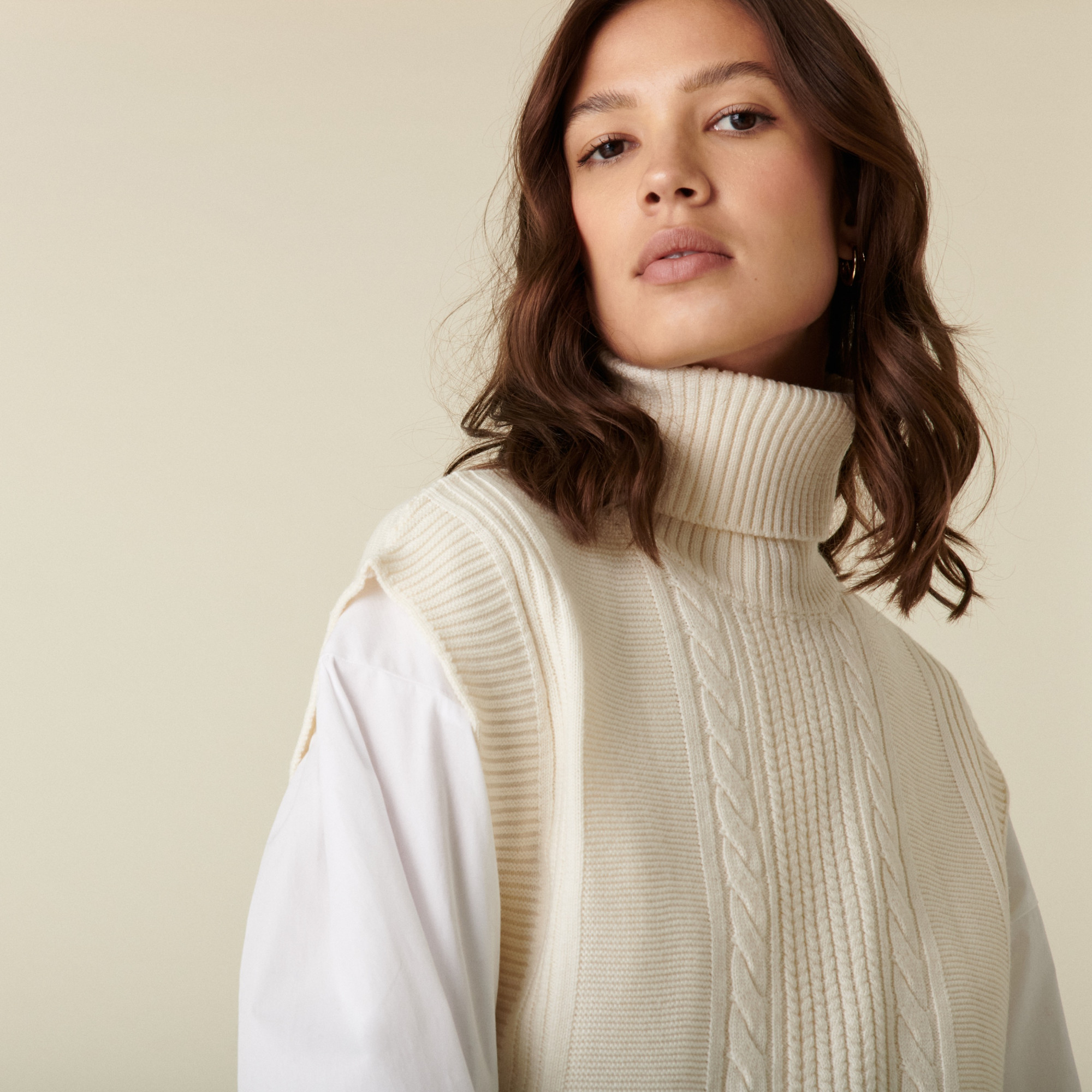 Sleeveless turtleneck sweater in merino wool - Claudia