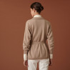 Veste boutonnée en cachemire col polo - Clemence 7404 sable - 13 Beige moyen